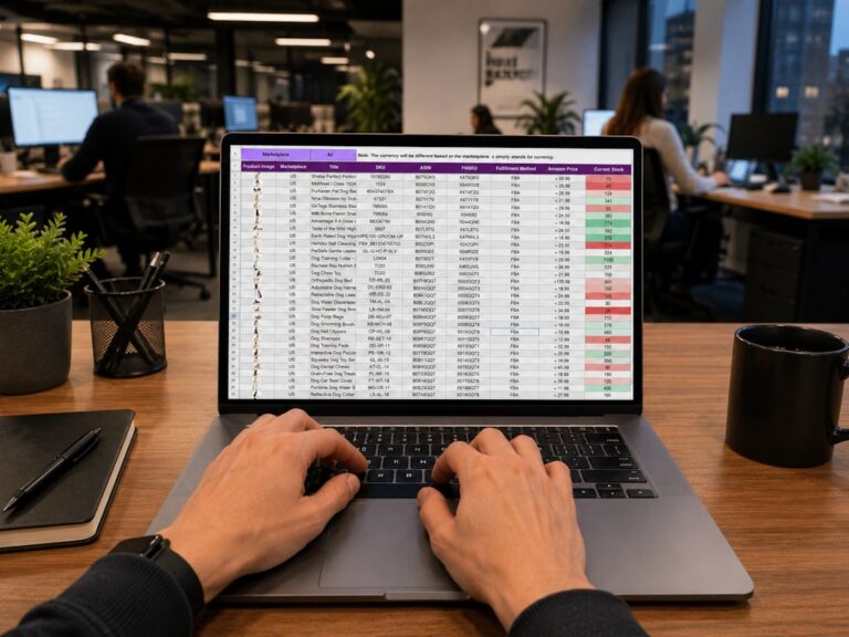 Maos Digitando Em Um Laptop Exibindo Uma Planilha De Dados 9fZuqBYlV1w